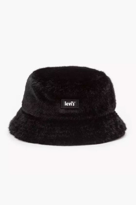 Chapeau en fausse fourrure noir femme