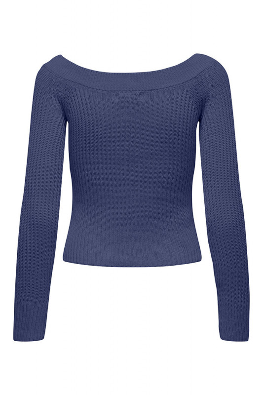 Pull à épaules dénudées bleu Jacqueline de Yong