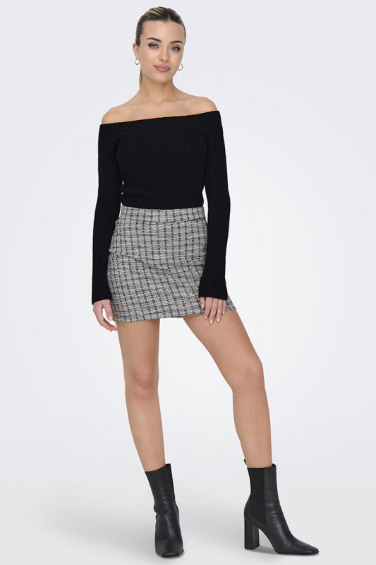 Pull à épaules dénudées noir femme JDY