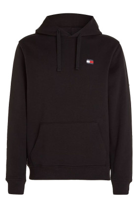 Sweat à capuche noir Badge Tommy homme
