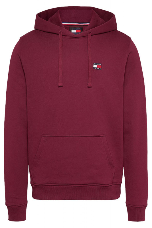 Sweat à capuche bordeaux Badge Tommy homme