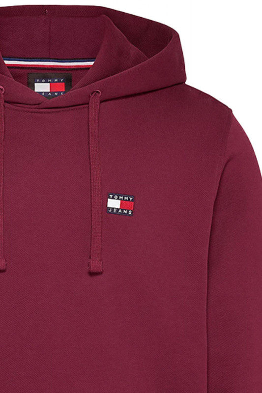 Sweat à capuche bordeaux Badge Tommy