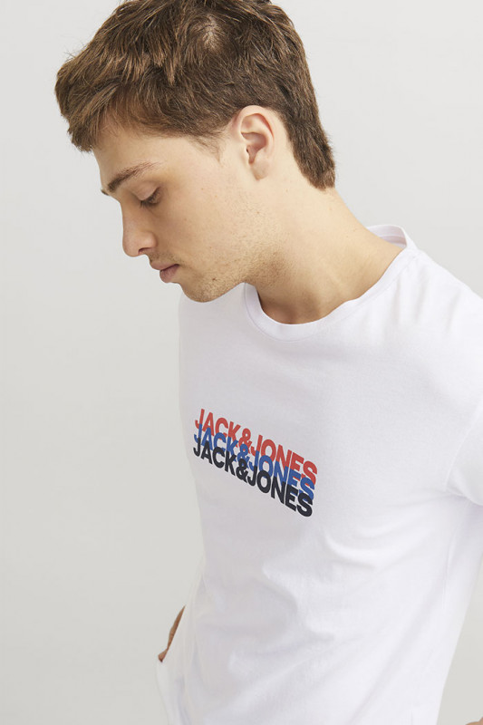 T-shirt Cyber graphic blanc homme Jack & Jones