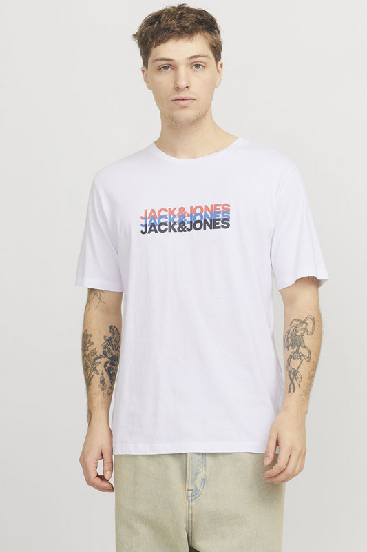 T-shirt Cyber graphic blanc homme