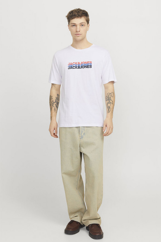 T-shirt Cyber graphic blanc homme 100% coton