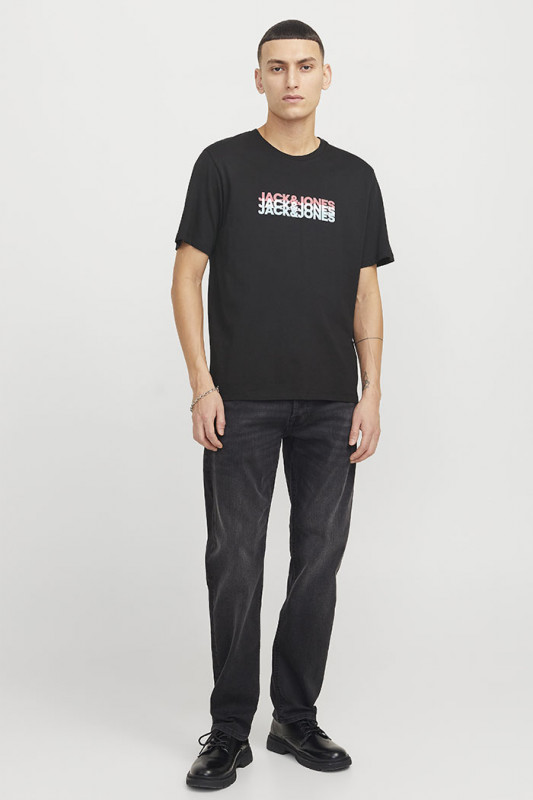 T-shirt Cyber graphic noir homme jack & jones
