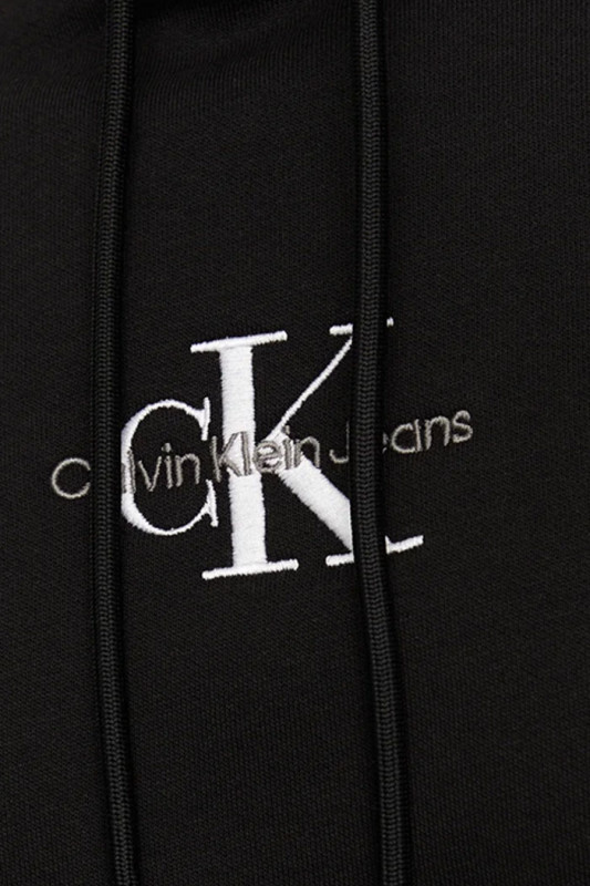 Hoodie noir mono logo à capuche calvin klein