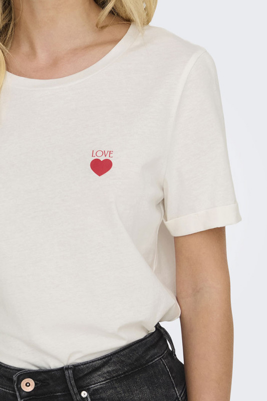 T-shirt Kitty Love blanc femme