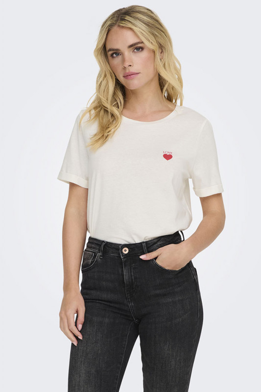 T-shirt Kitty Love blanc JDY Femme