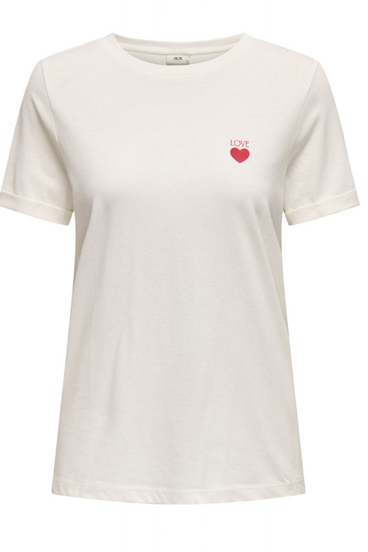 T-shirt Kitty Love blanc manches courtes femme