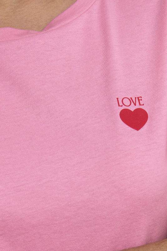 T-shirt Kitty Love rose en coton femme