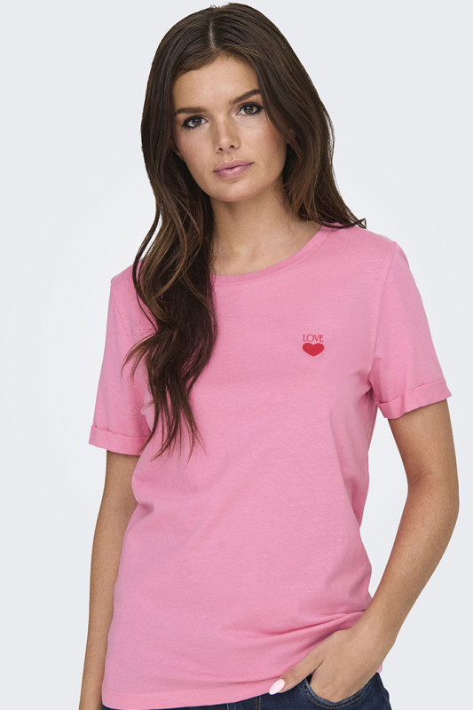 T-shirt Kitty Love rose femme
