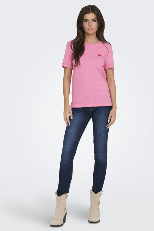 T-shirt Kitty Love rose femme JDY