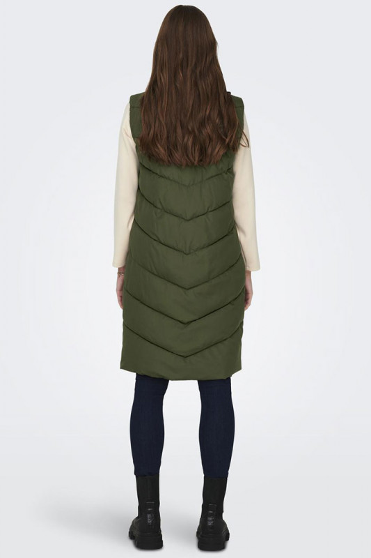 Doudoune longue sans manches kaki JDY
