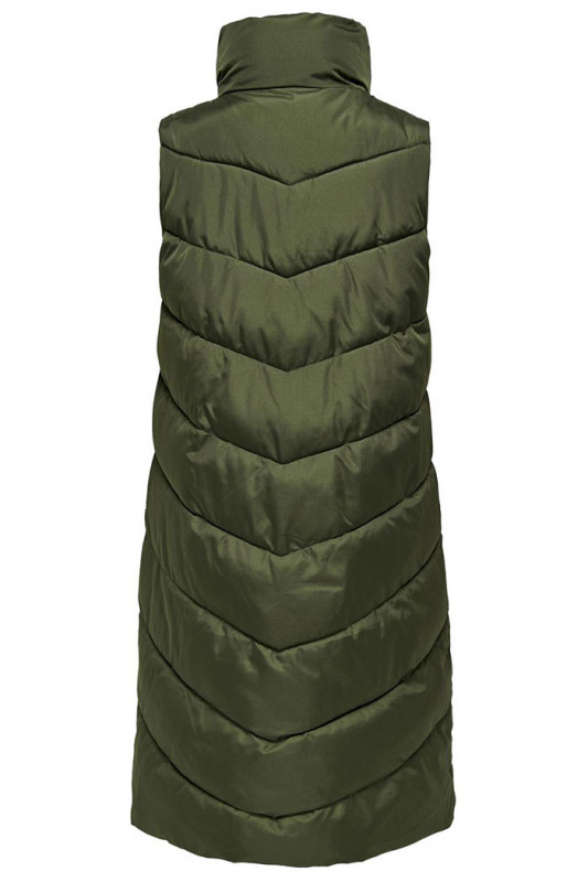 Doudoune longue sans manches kaki femme jacqueline de Yong