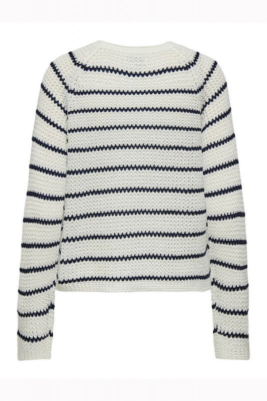 Pullover raglan Ellen à rayures bleu marine