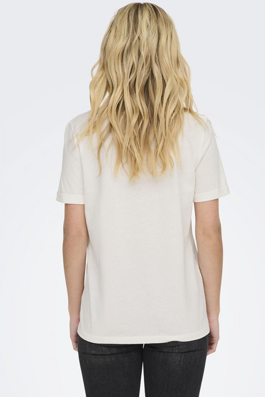 T-shirt Kitty Love blanc femme en coton