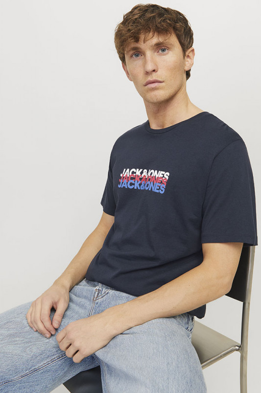 T-shirt cyber graphic bleu marine jack & jones