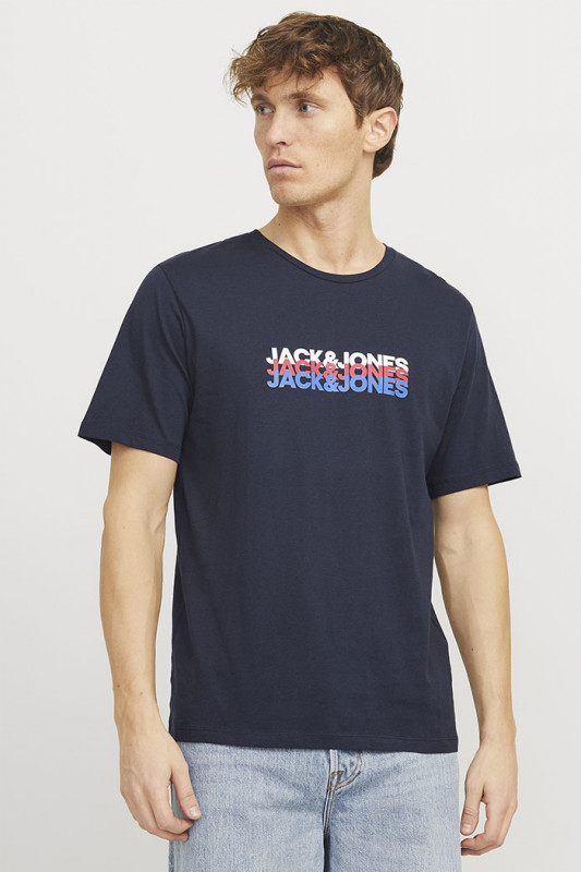 T-shirt cyber graphic bleu marine homme