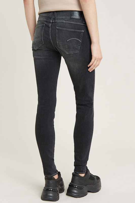 Jeans Lynn mid skinny noir délavé