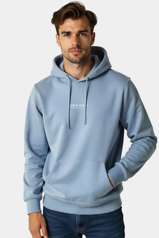 Sweat hoodie bleu ciel homme