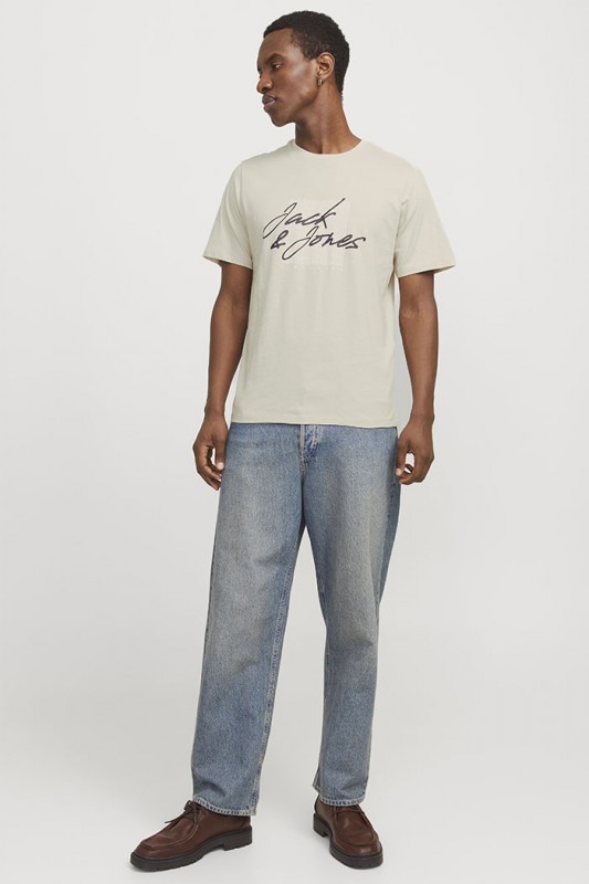 T-shirt col rond beige