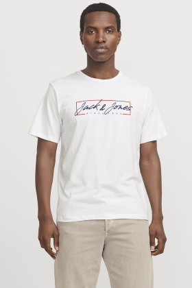 T-shirt col rond blanc homme
