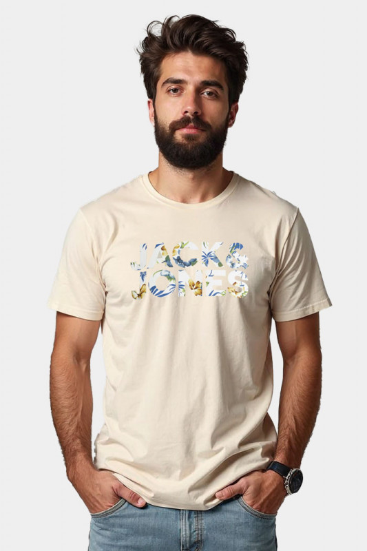 T-shirt Jeff beige homme