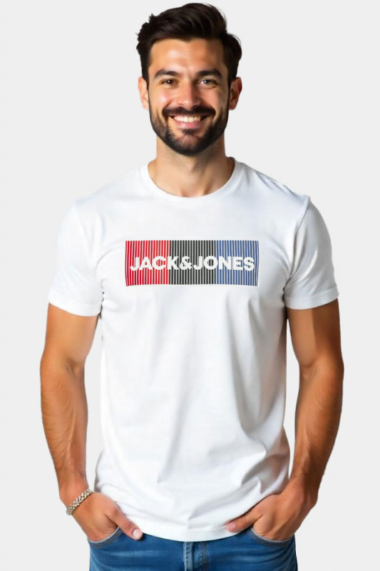 T-shirt logo Play2 blanc jack & jones