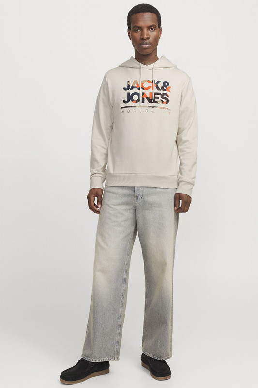Sweat hood Luke beige homme jack & jones