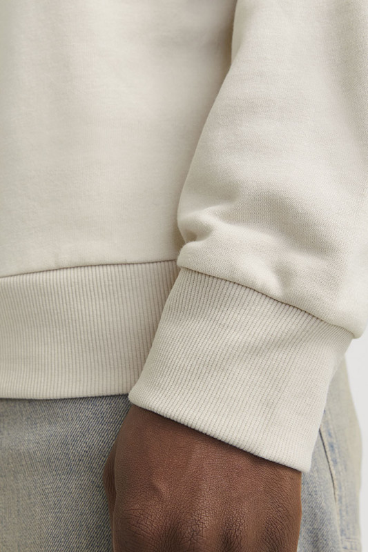 Sweat hood Luke beige coton mélangé homme