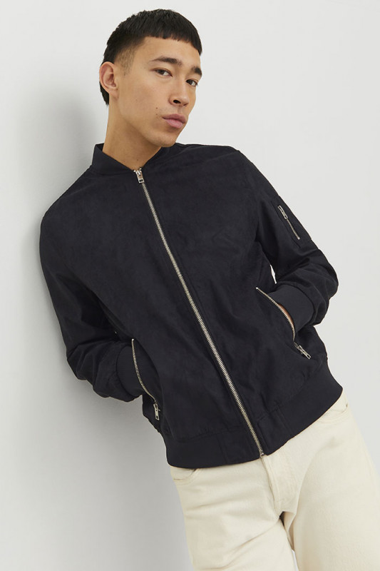 Blouson Bomber Tano noir homme suèdine