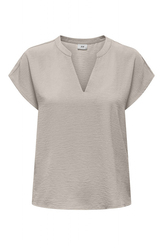 Top Pepper col V beige femme
