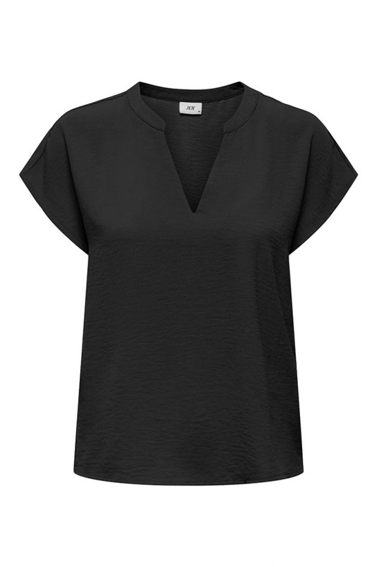 Top Pepper col V noir femme