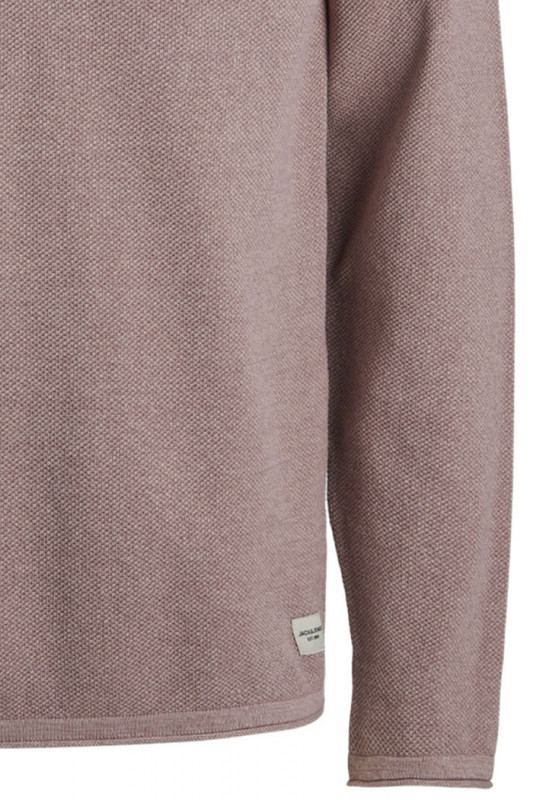 Pull tricoté col rond rose pâle