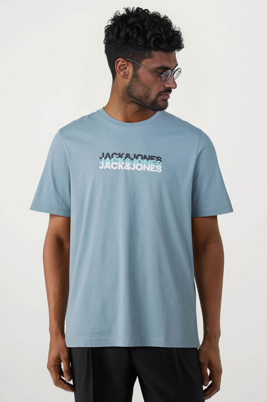 T-shirt cyber graphic bleu clair homme