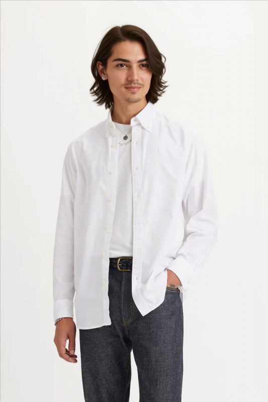 Chemise Authentic col boutonné blanche homme