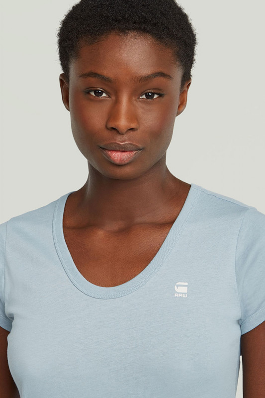 T-shirt slim bleu femme G-star 100% coton 