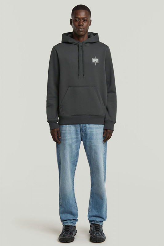 sweat logo gris G-Star en coton mélangé