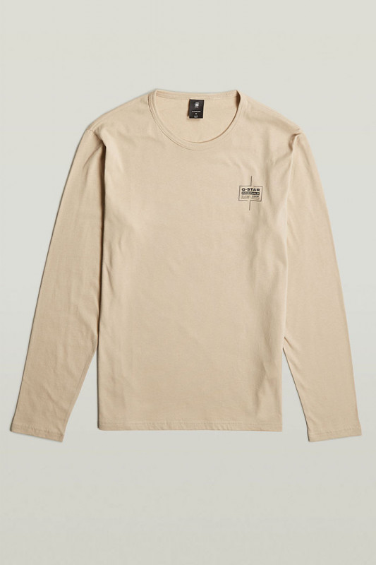 T-Shirt chest logo beige homme G-Star