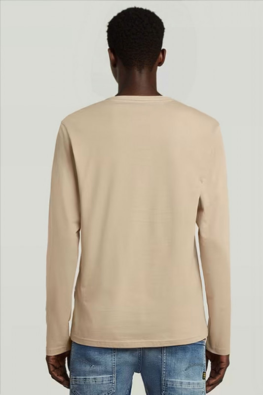 T-Shirt chest logo beige