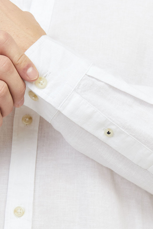 Chemise lin et coton blanche homme Jack & Jones