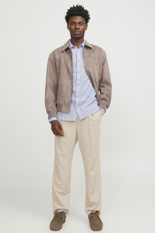 Chemise lin et coton bleu ciel Jack & Jones