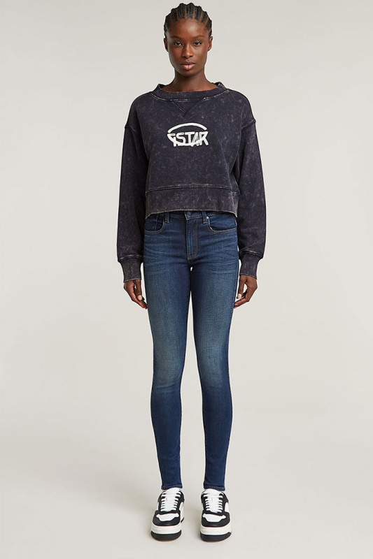 Jeans skinny lhana bleu foncé femme coton mélangé