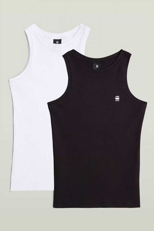 Lot de 2 débardeurs slim noir et blanc G-Star