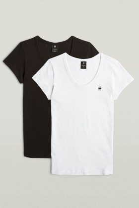 Lot de 2 t-shirt slim noir et blanc femme G-Star