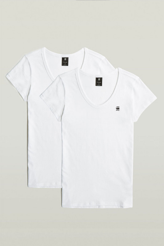 Lot de 2 t-shirts slim blancs