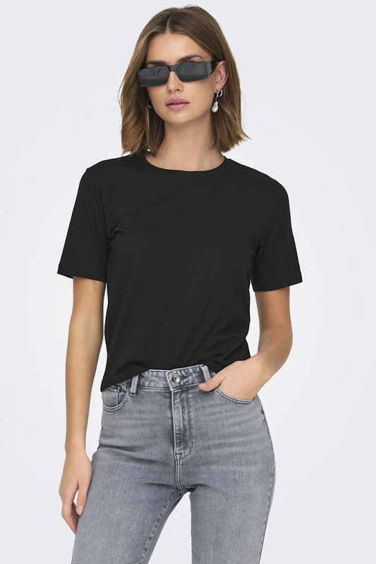 T-shirt Rex noir 100% coton femme