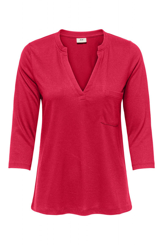  T-shirt Dalila col V rouge JDY