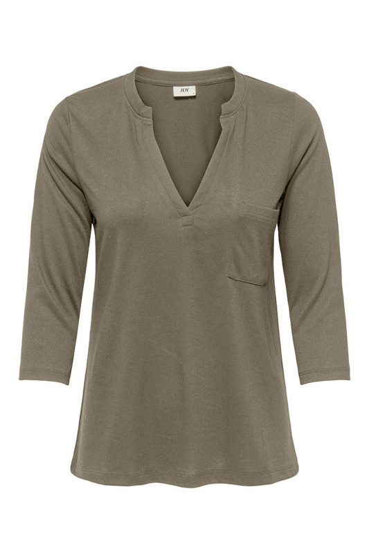 T-shirt Dalila col V kaki JDY